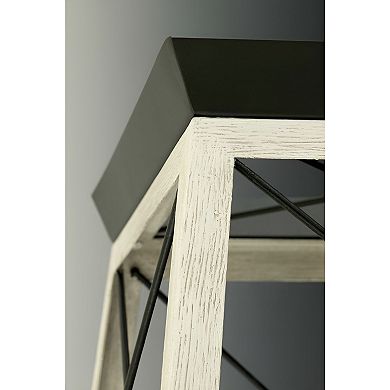 Graphite Geometric Lantern Pendant Light with Faux Wood Finish for Kitchen or Dining Room