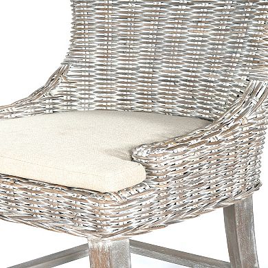 Alfresco Light Wash Kuba Weave Bar Height Kitchen Island Stool