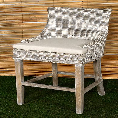 Alfresco Light Wash Kuba Weave Bar Height Kitchen Island Stool