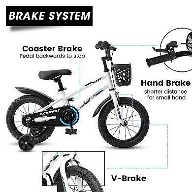 16-inch Kids' Bike With Training Wheels, Kids' Bicycle With Bell For Boys & Girls