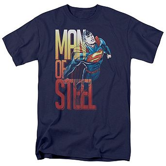 Superman Steel Flight Short Sleeve Adult T-shirt