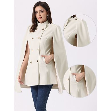 Women's Winter Slit Sleeve Double Breasted Cloak Coat