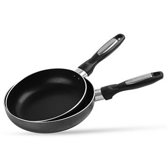 Alpine Cuisine Fry Pan 2 pc Nonstick Coating, Durable Nonstick Cookware, Ideal For Family, Gray