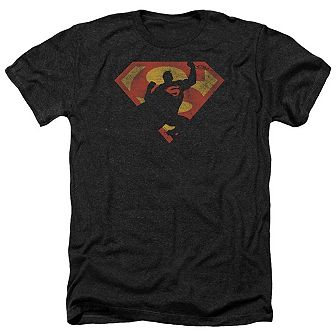 Superman S Shield Knockout Adult Heather T-shirt
