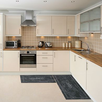 2 PCS Abstract Printed Kitchen Rug, Waterproof Non-Slip Kitchen Mats and Rugs for Home