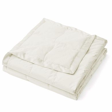 Unikome Lightweight White Goose Down Feather Blanket - Premium 100% Cotton