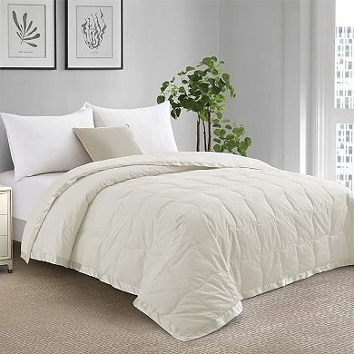Unikome Lightweight White Goose Down Feather Blanket - Premium 100% Cotton