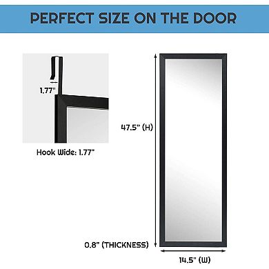 Black Full Length Bedroom Mirror With Over The Door Or Wall Mounted Design