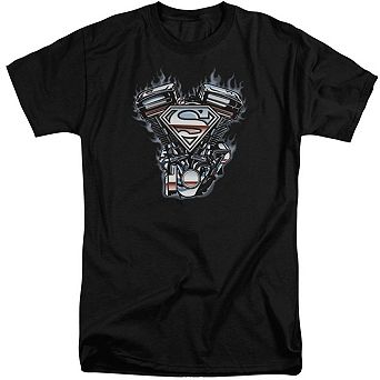 Superman V Twin Logo Short Sleeve Adult Tall T-shirt