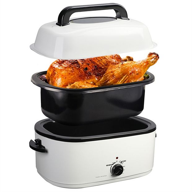 20 qt. Stainless Steel Chicken Cooker Electric Turkey Roaster With See through Lid