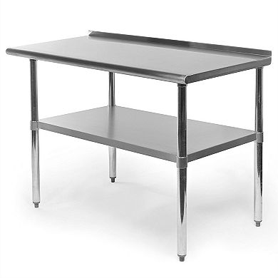 Heavy Duty 48 X 24 Inch Stainless Steel Kitchen Restaurant Prep Work Table With Backsplash