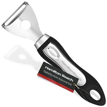 Hamilton Beach Y Shape Peeler Stainless Steel 7.5 Soft Touch Handle, Carrot, Veggie, Potatoes, Black