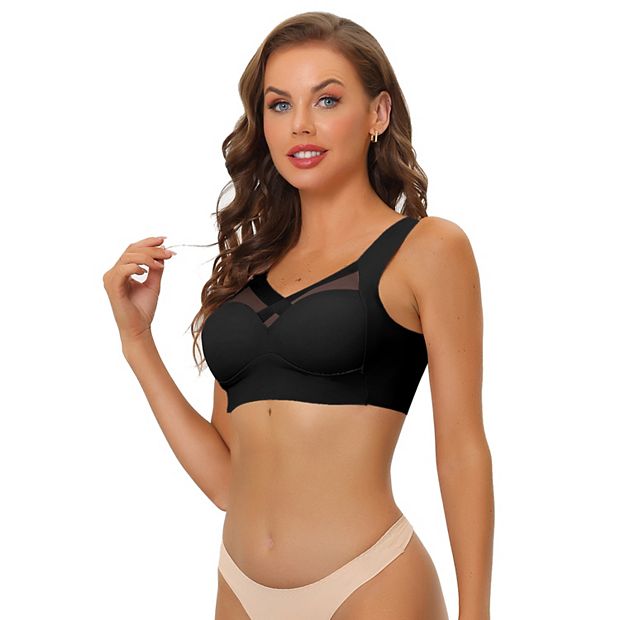 Women's Push Up Minimizer Full Coverage Mesh Wirefree Bras