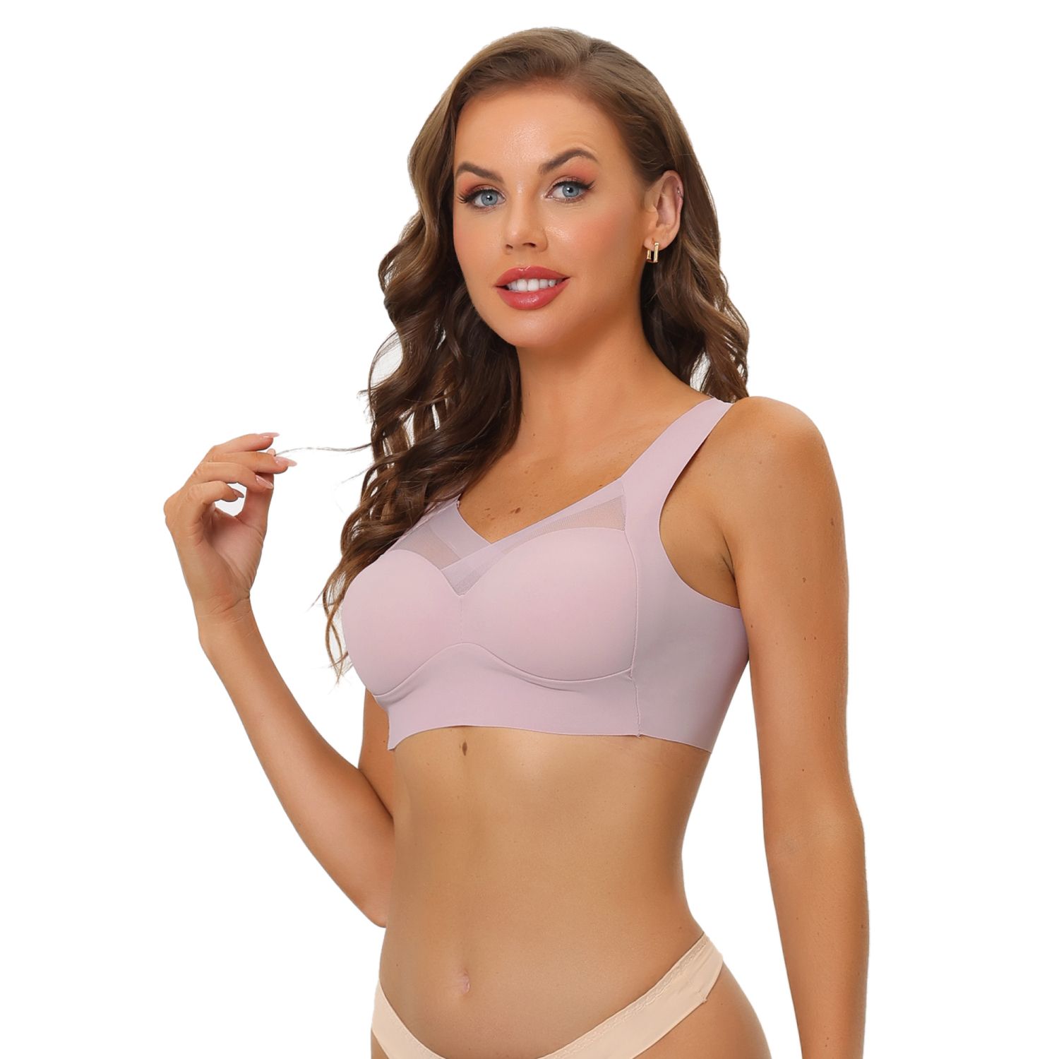 Fittingirls Draadloze Push-up Minimizer Bh voor Vrouwen Volledige Dekking Full Figure Support Onderarm-gladmakend Optillend Effect T-shirtbeha Perfect Onder Hemd