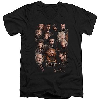 The Hobbit Dwarves Poster Short Sleeve Adult V Neck T-shirt