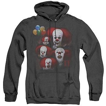 It Many Faces Of Pennywise Adult Heather Hoodie