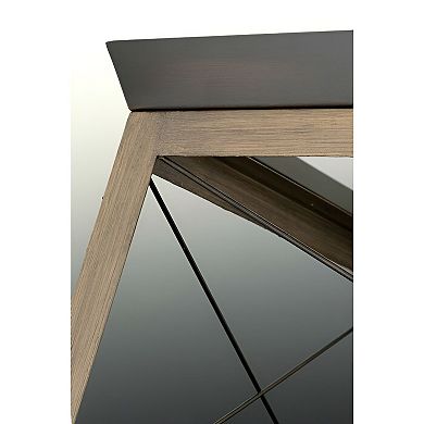 Antique Bronze Geometric Lantern Pendant Light with Faux Wood Finish for Kitchen or Dining Room