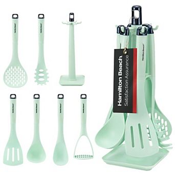 Hamilton Beach Nylon Kitchen Utensil Set 7 pc Cooking Utensil Set, Slotted Turner, Ladle Skimmer