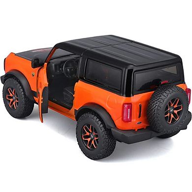 Diecast 2021 Ford Bronco Badlands Orange and Black "Harley Davidson" "H-D Custom"