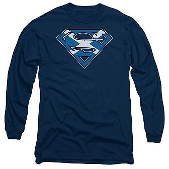 Superman Scottish Shield Long Sleeve Adult T-shirt