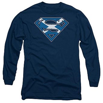 Superman Scottish Shield Long Sleeve Adult T-shirt