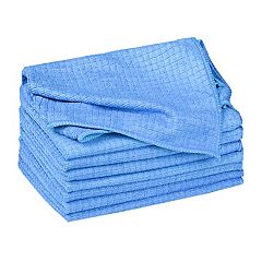 Unique Bargains Dishwashing Cleaning Microfiber Thick Absorbent Kitchen  Towels 12 x 12 6 Pcs Blue