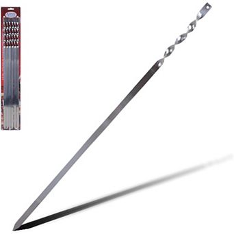 Alpine Cuisine Bbq Skewers Stainless Steel 6 pc Set, Twist Handle, Bbq Kabob Skewers Best For Grill
