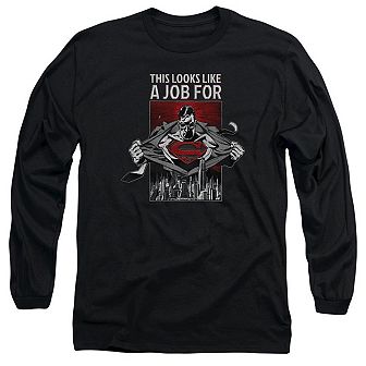 Superman Watchful Eye Long Sleeve Adult T-shirt