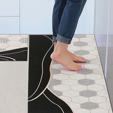 Farmhouse Style Kitchen Rugs Set 2 Pieces Kitchen Runner Rug For Kitchen Floor, 18" X 30"&18" X 60"