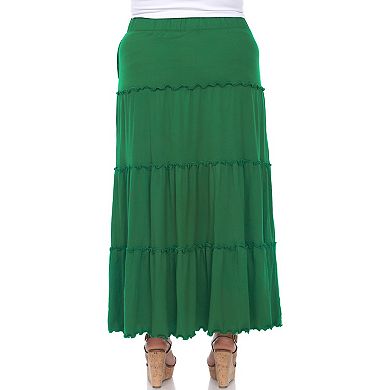 Plus Size Tiered Maxi Skirt