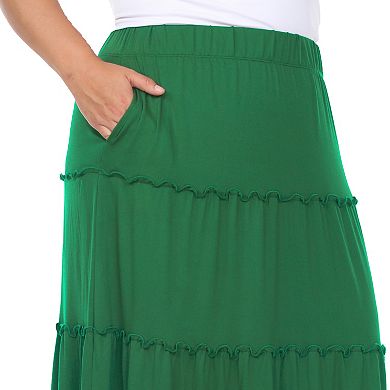 Plus Size Tiered Maxi Skirt