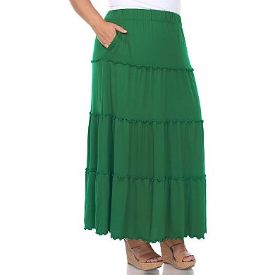 Plus Size Tiered Maxi Skirt