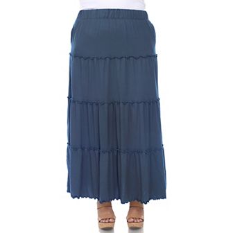 Plus Size Tiered Maxi Skirt