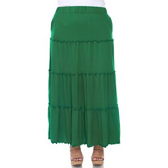Plus Size Tiered Maxi Skirt