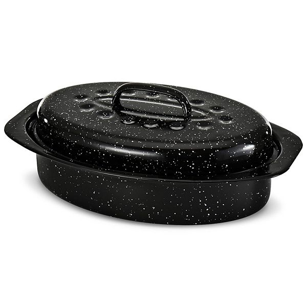 Alpine Cuisine Enamel Oval Roaster , Carbon Steel Oval Roasting Pan 13