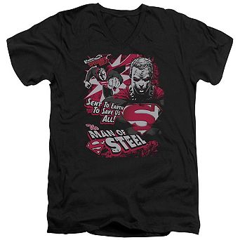 Superman Save Us All Short Sleeve Adult V Neck T-shirt
