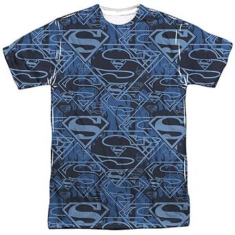 Superman Shielded Short Sleeve Adult 100% Poly Crew T-shirt
