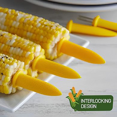 Alpine Cuisine Corn Skewers 8pc Set Stainless Steel With Pp Handle