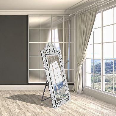 Venetian Style Premium Chevall Mirror 70.62 Inches Tall With Stand, Dressing, Full Length, Valet