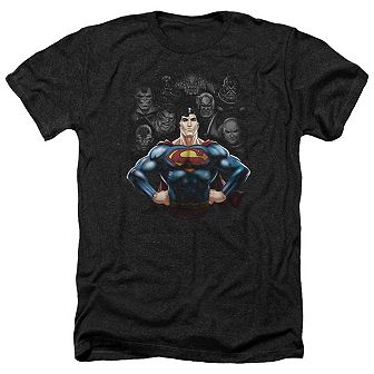 Superman Villains Adult Heather T-shirt