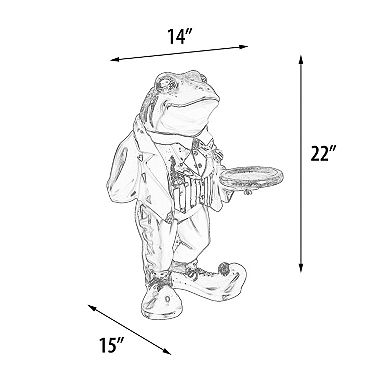Frog Butler Statue Novelty Decor