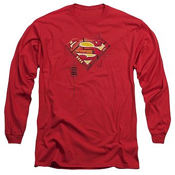 Superman Super Mech Shield Long Sleeve Adult T-shirt