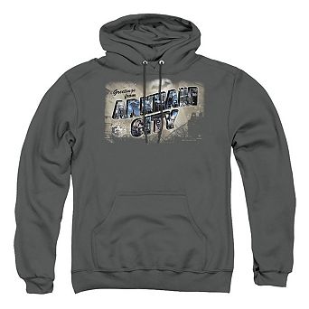 Batman Arkham City Greetings From Arkham Adult Pull Over Hoodie