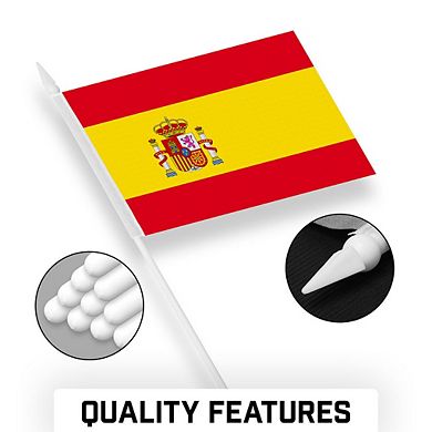 G128 4x6 Inches 50pk Spain Printed 150d Polyester Handheld Stick Flag