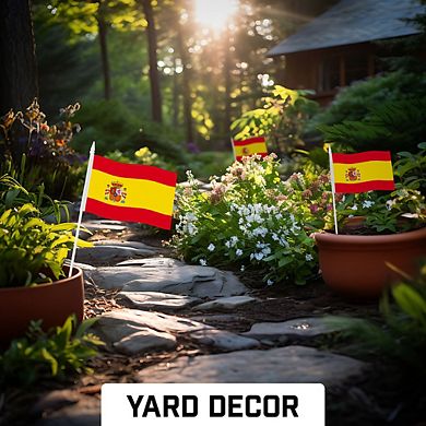 G128 4x6 Inches 50pk Spain Printed 150d Polyester Handheld Stick Flag
