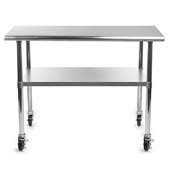 Stainless Steel Kitchen Prep Table With Casters