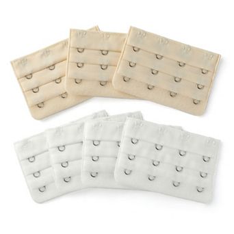 Bra Extensions Elastic Bra Extenders 3 Rows 4 Hooks, 7 pc