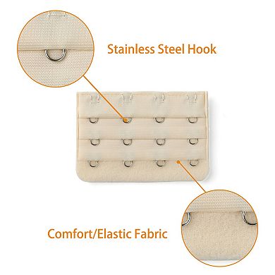 Bra Extensions Elastic Bra Extenders 3 Rows 4 Hooks, 7 Pcs