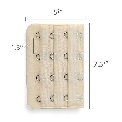 Bra Extensions Elastic Bra Extenders 3 Rows 4 Hooks, 7 Pcs