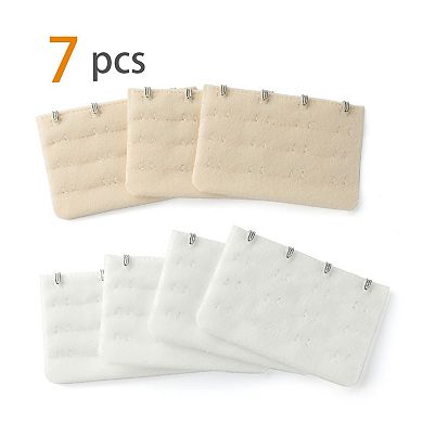 Bra Extensions Elastic Bra Extenders 3 Rows 4 Hooks, 7 Pcs